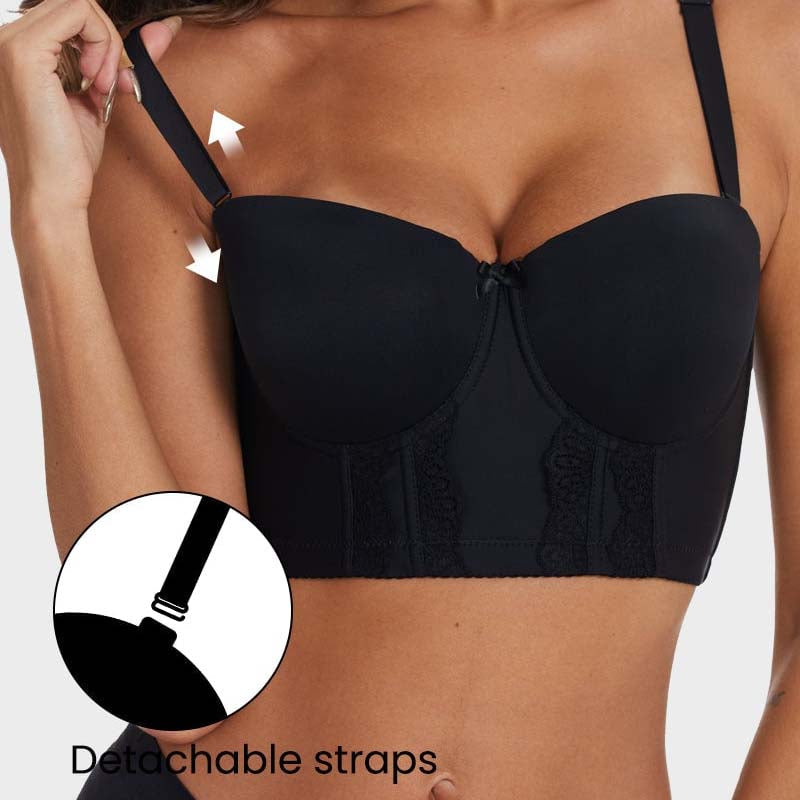 De strapless bh met lage rug