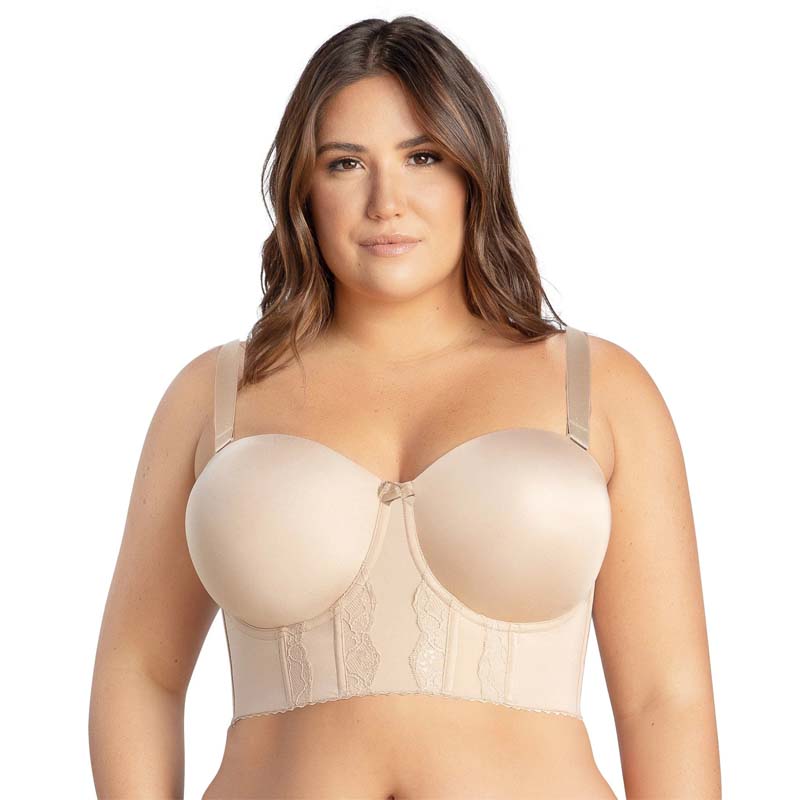 De strapless bh met lage rug
