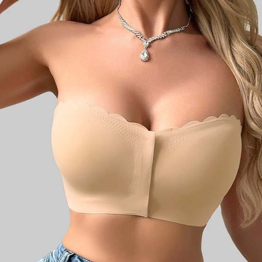 🔥Laatste dag ❤️Naadloze strapless bandeau-bh met voorsluiting