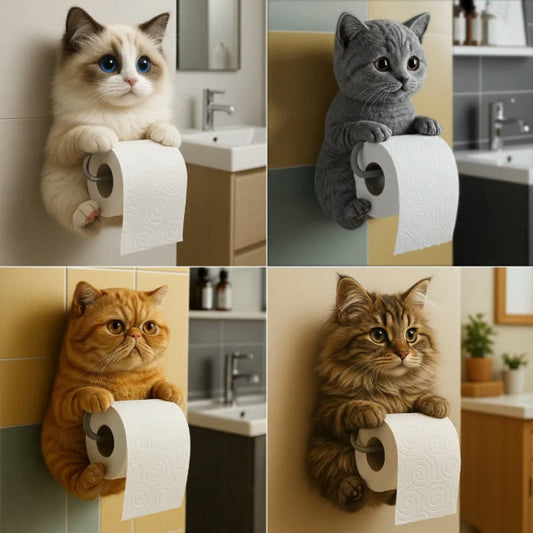 Wandtoiletrolhouder voor katten🐾