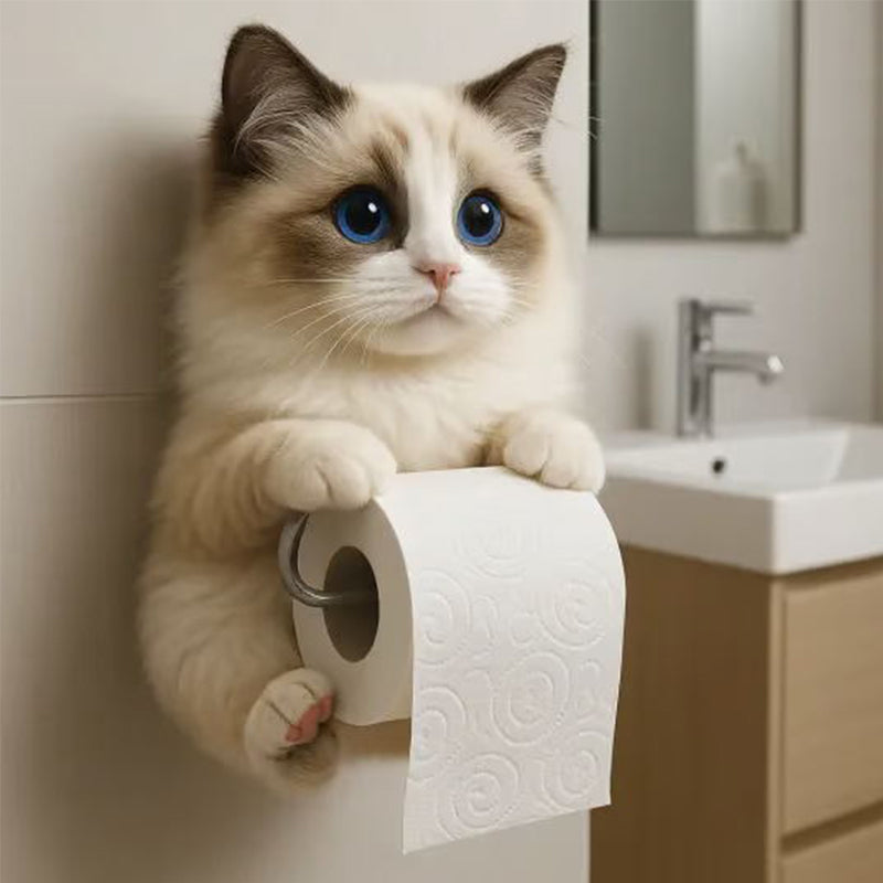 Wandtoiletrolhouder voor katten🐾