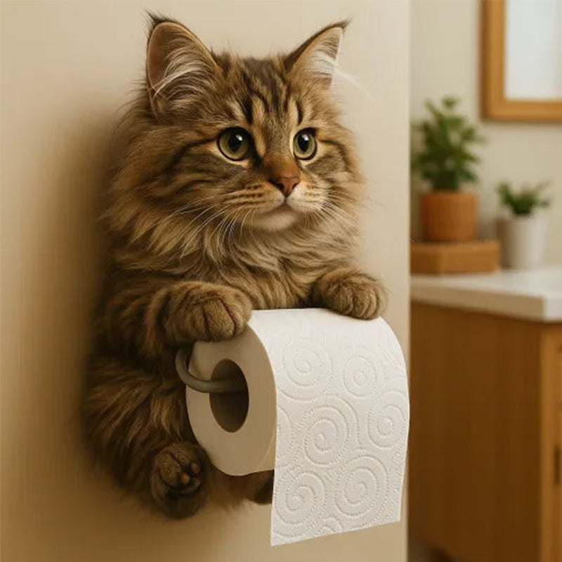 Wandtoiletrolhouder voor katten🐾