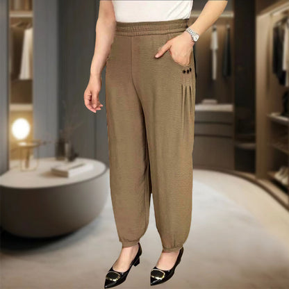 Beperkte tijd 60% korting 💥Hoge harembroek met ijsgladde tailleband