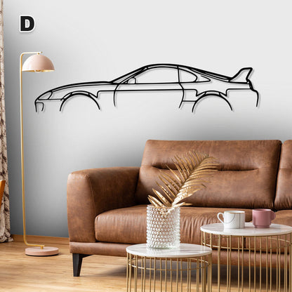 Ijzeren sportwagen silhouet muurhanger
