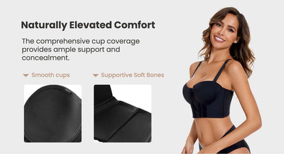 De strapless bh met lage rug