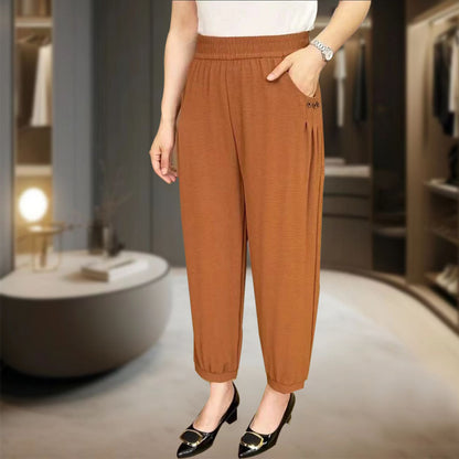 Beperkte tijd 60% korting 💥Hoge harembroek met ijsgladde tailleband