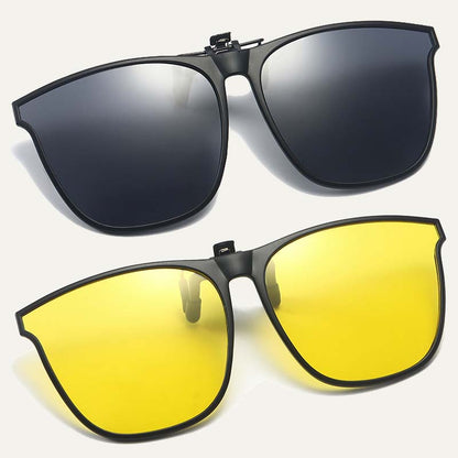 Nieuwe gepolariseerde clip-on zonnebril met flip-up ontwerp