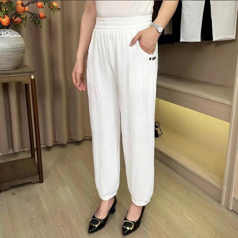 Beperkte tijd 60% korting 💥Hoge harembroek met ijsgladde tailleband