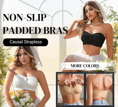 🔥Laatste dag ❤️Naadloze strapless bandeau-bh met voorsluiting