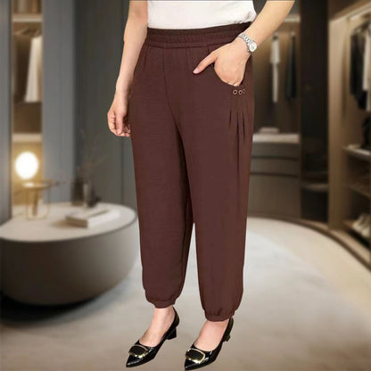 Beperkte tijd 60% korting 💥Hoge harembroek met ijsgladde tailleband