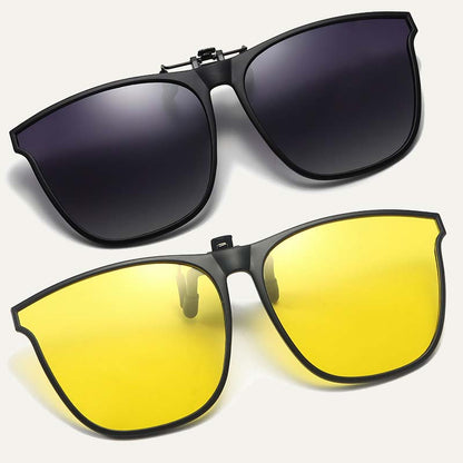 Nieuwe gepolariseerde clip-on zonnebril met flip-up ontwerp