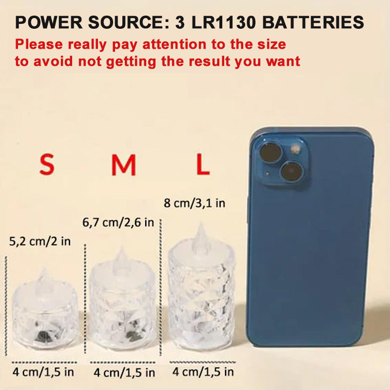 Vlamloze kaarsenset in kristal