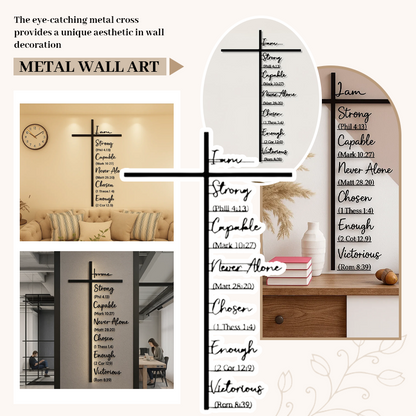 Metalen kruis muurkunst met Jezus kruisbeeld