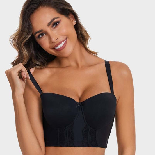 De strapless bh met lage rug