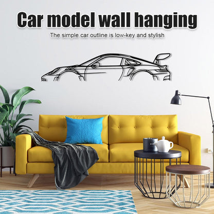 Ijzeren sportwagen silhouet muurhanger