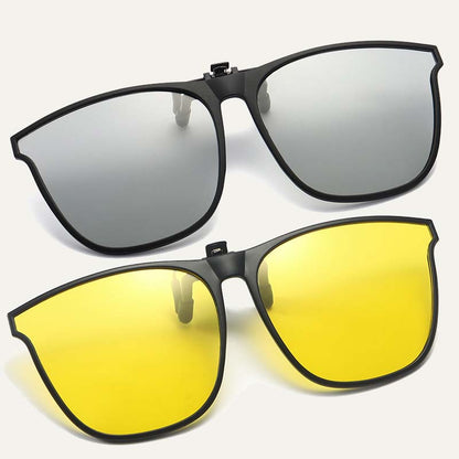 Nieuwe gepolariseerde clip-on zonnebril met flip-up ontwerp