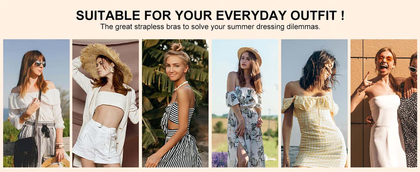 🔥Laatste dag ❤️Naadloze strapless bandeau-bh met voorsluiting