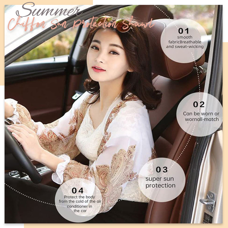 Zomer chiffon zonnebeschermingssjaal (2 stuks)