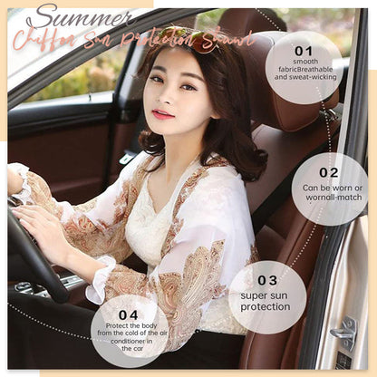 Zomer chiffon zonnebeschermingssjaal (2 stuks)