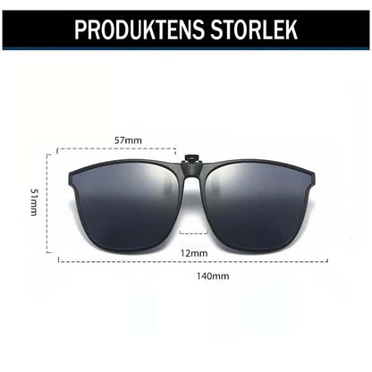 Nieuwe gepolariseerde clip-on zonnebril met flip-up ontwerp
