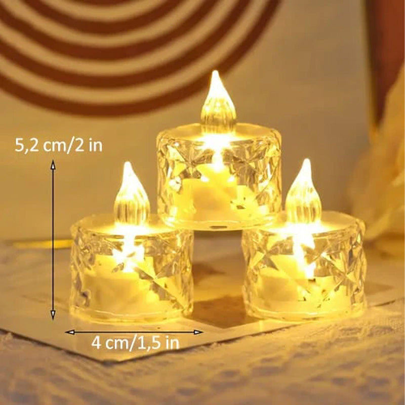 Vlamloze kaarsenset in kristal