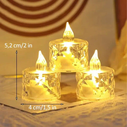 Vlamloze kaarsenset in kristal
