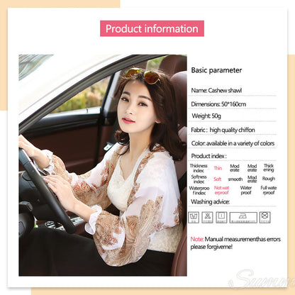 Zomer chiffon zonnebeschermingssjaal (2 stuks)