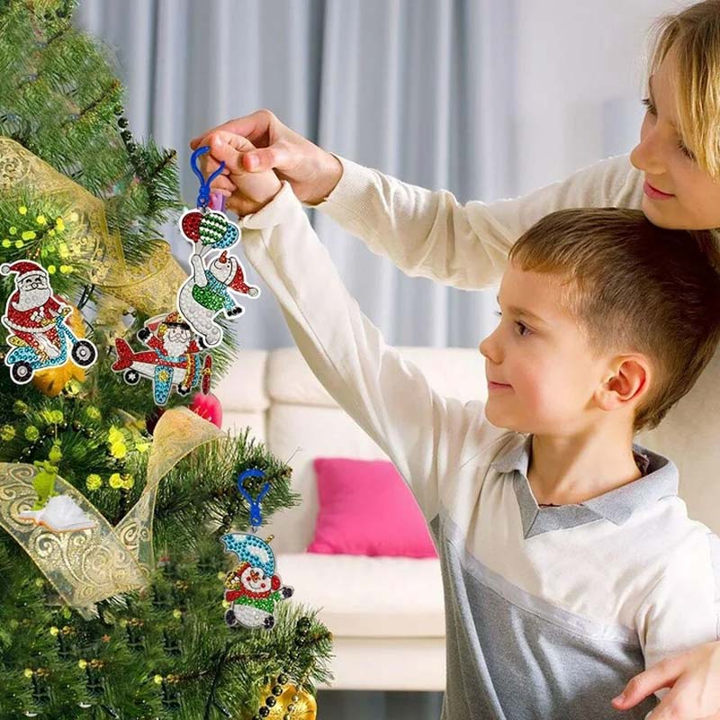 🎄✨Kerst DIY Diamond schilderij sleutelhanger set✨🎄