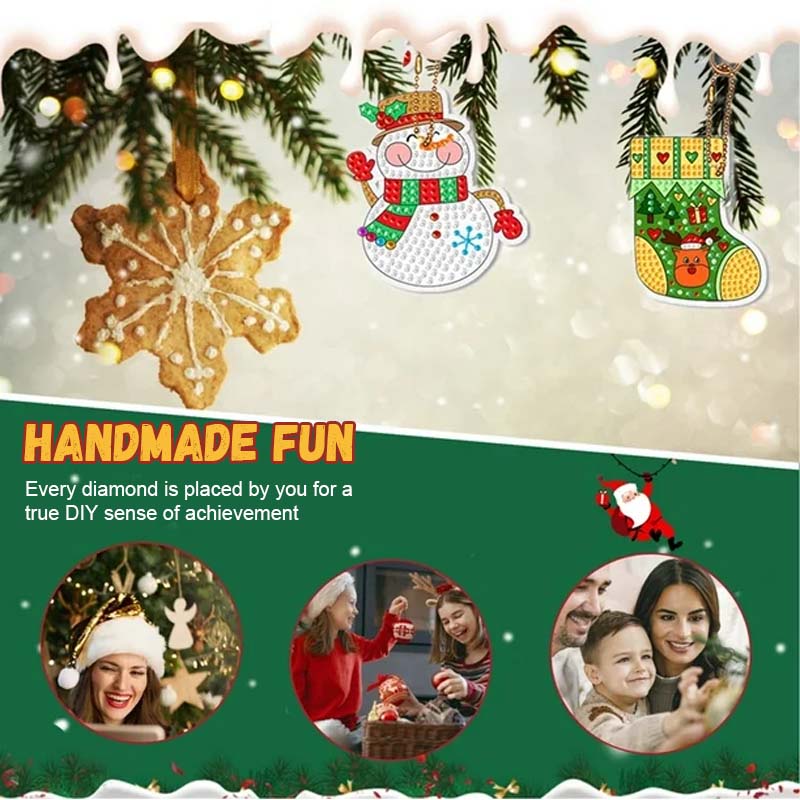 🎄✨Kerst DIY Diamond schilderij sleutelhanger set✨🎄
