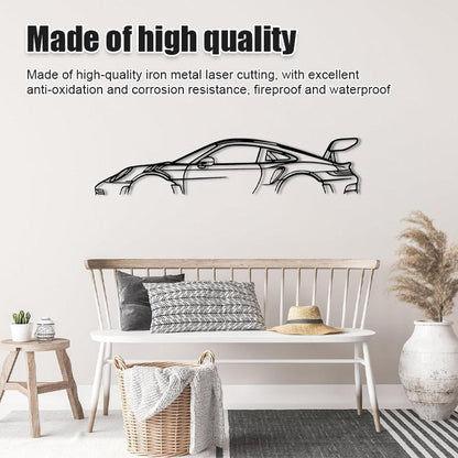 Ijzeren sportwagen silhouet muurhanger