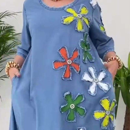 ✨Nieuwe aankomst 2025🌸Casual rok met ronde hals