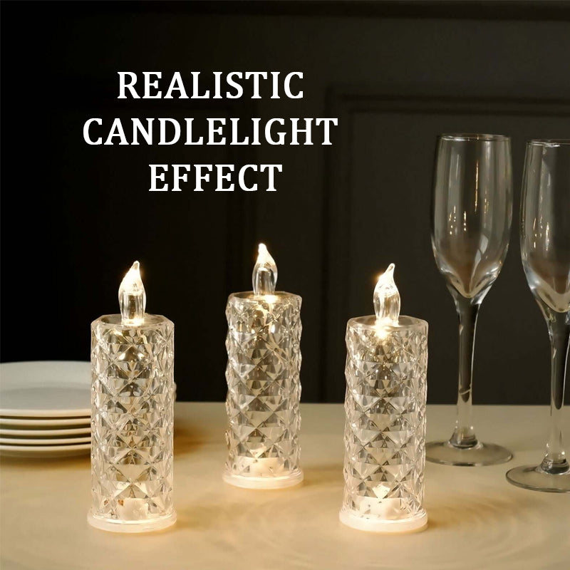 ✨ Crystal Rose Candle Light - Romantische gloed zonder rommel