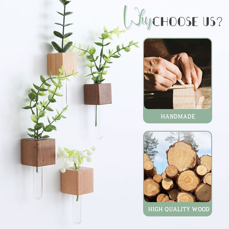 Houten bloemstuk koelkastmagneet