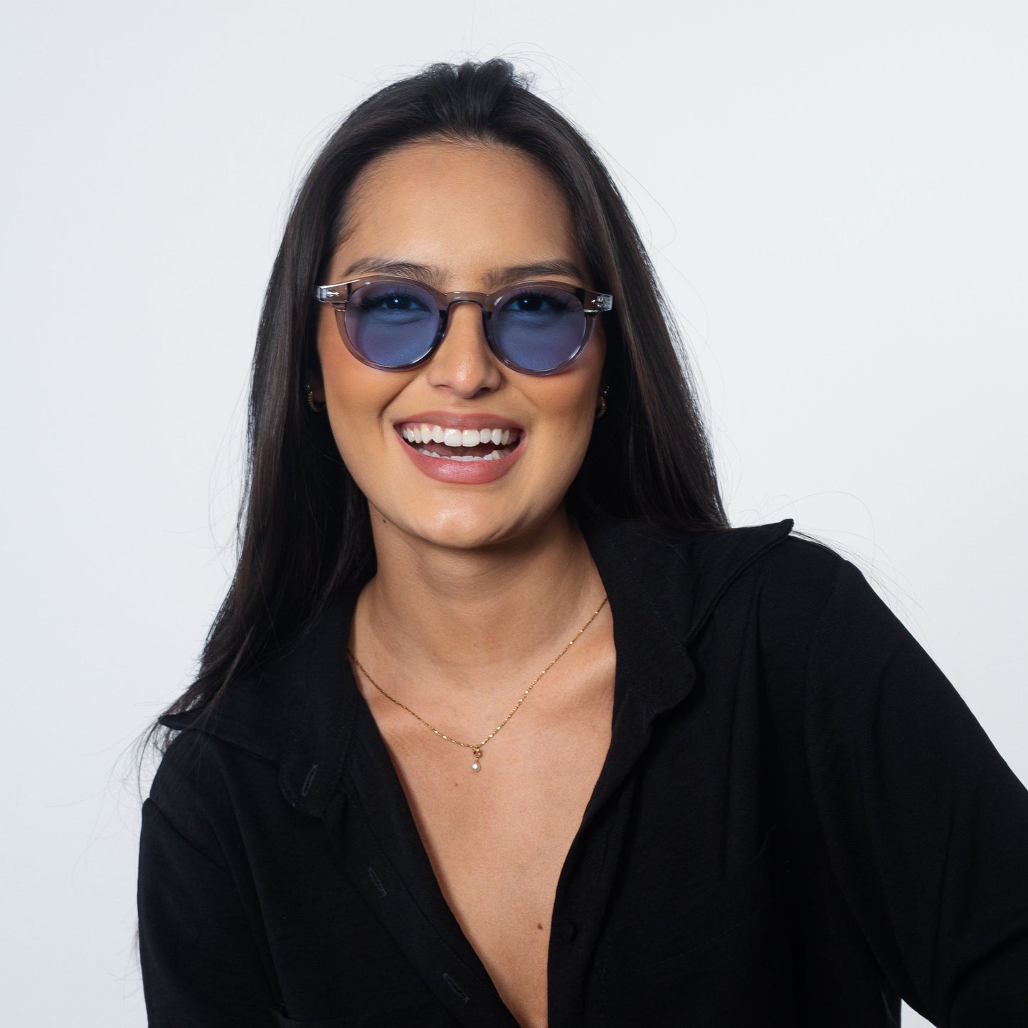 ✨Retro ronde zonnebril met klinknagels✨