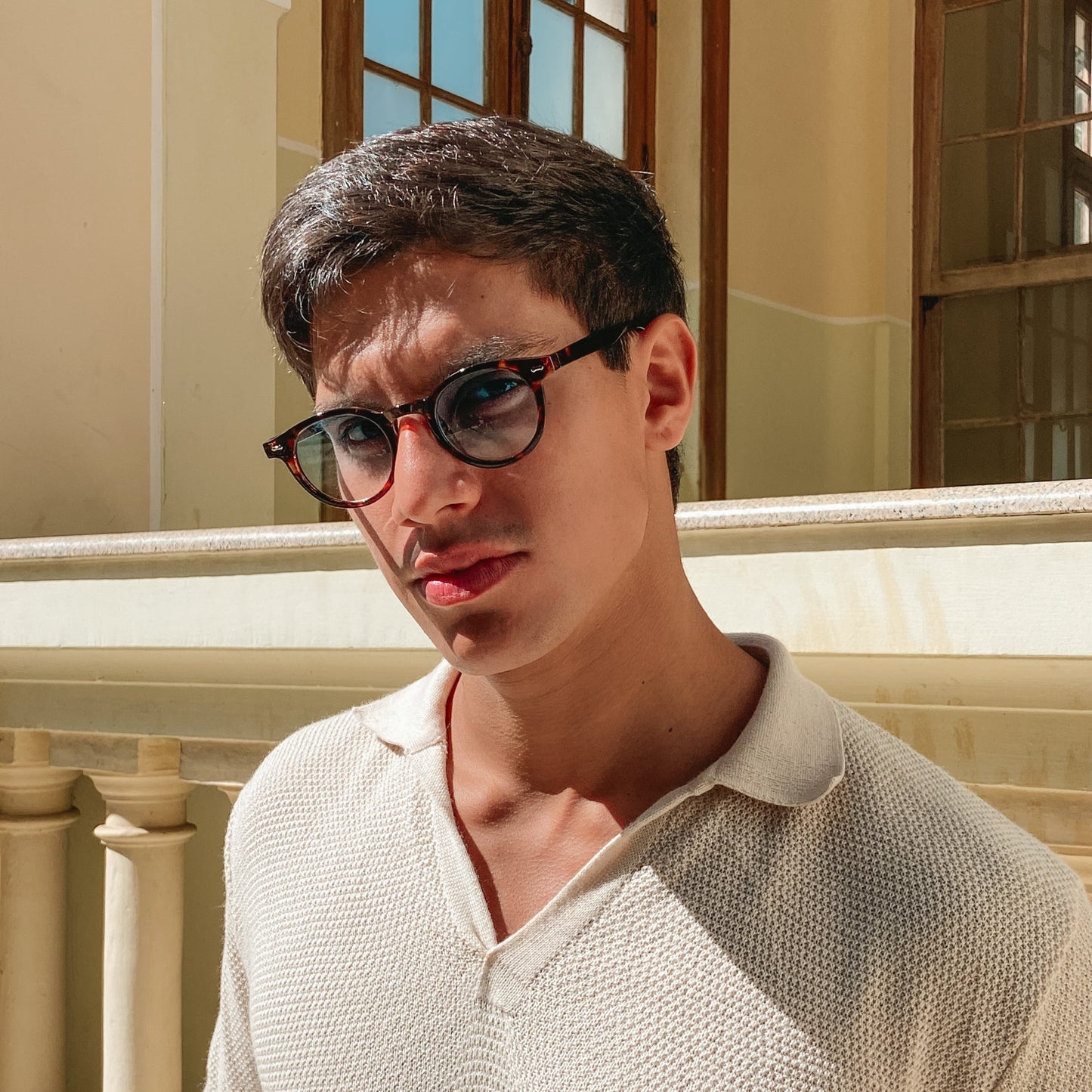 ✨Retro ronde zonnebril met klinknagels✨