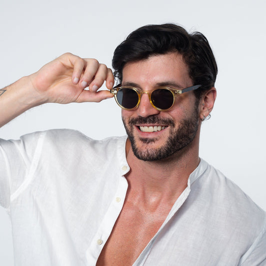 ✨Retro ronde zonnebril met klinknagels✨