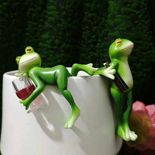 🐸Miniatuur Kikkerbeeldjes Plantdecoraties🍷