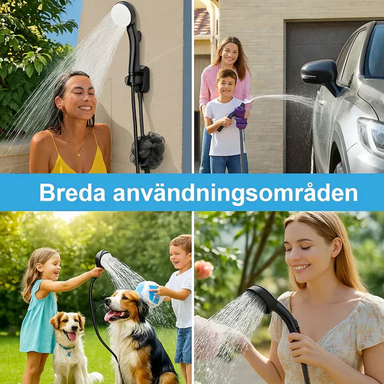 Draagbare waterpomp: set met slang en sproeiers