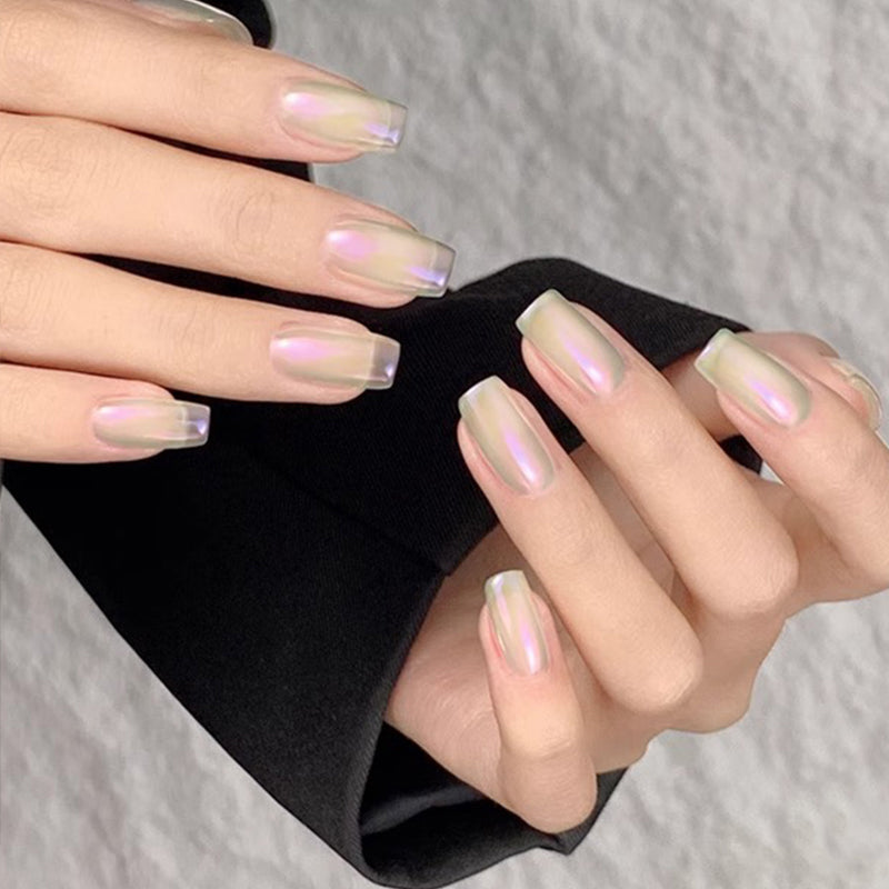 Nieuwe Superglanzende Spiegel Aurora Poeder Nagelkrijtjes