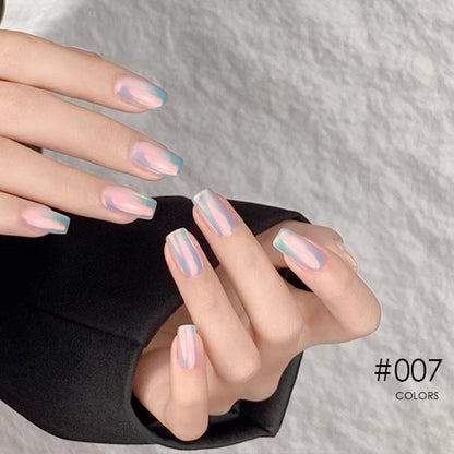 Nieuwe Superglanzende Spiegel Aurora Poeder Nagelkrijtjes